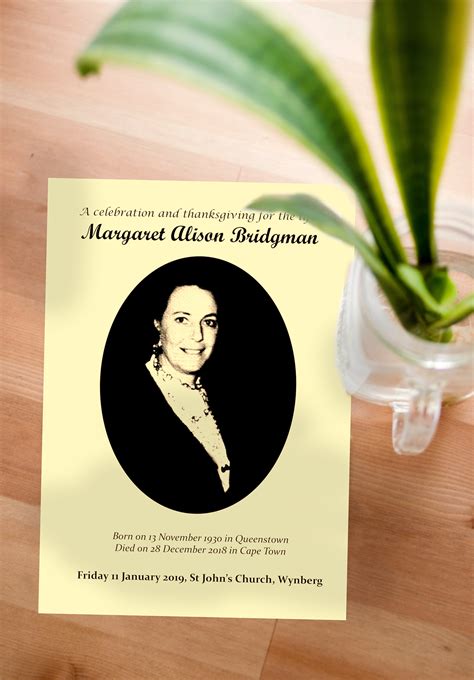 Funeral Brochure for Margaret Alison Bridgman :: Behance