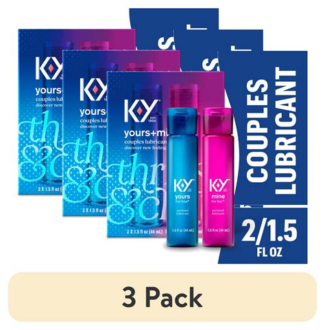 (3 pack) K-Y Yours + Mine Lubricant For Couples, Personal Lubricant For