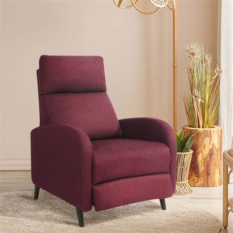 Fabric Recliner Chair Upholstered in Linen