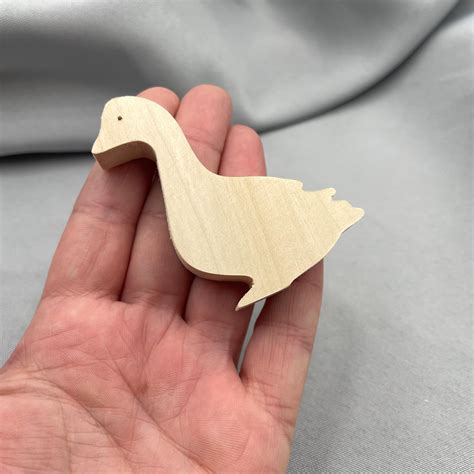 unfinished wooden goose cutout natural animal shape  diy crafts