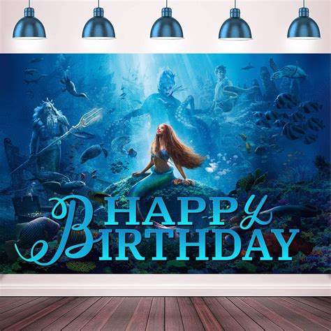 The Little Mermaid 2023 Party Decorations, Black Little Mermaid Happy