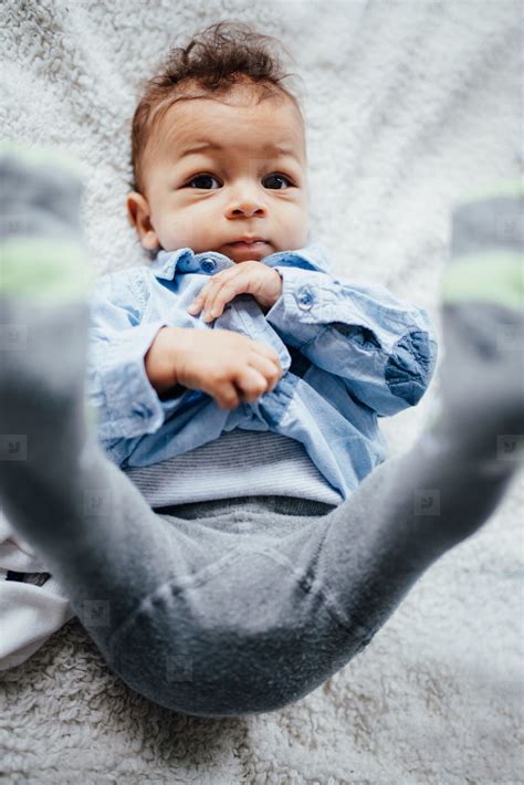 Cute toddler on bed stock photo (121335) - YouWorkForThem
