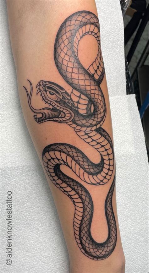 Black and grey snake tattoo in 2023 | Snake tattoo design, Traditional ...