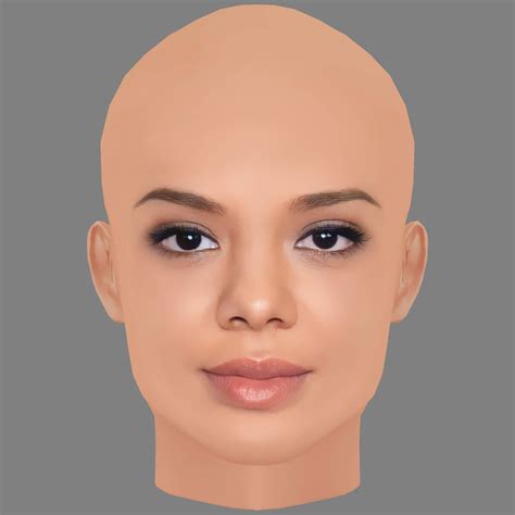 Tessa Thompson Head - No Hair - Low Poly Head for Game 3D Model by
