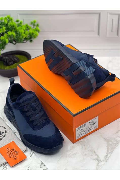 Hermes Мужские замшевые кроссовки Bouncing - Navy