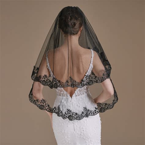 Traumhk Black Lace Veil Halloween Veil Vintage Veil Funeral Veil Black
