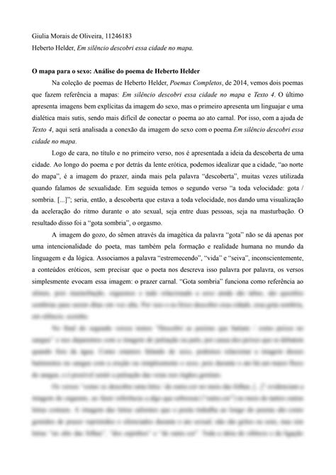 SOLUTION: O mapa para o sexo: anlise do poema Em silêncio descobri essa