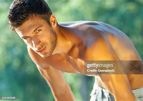 shirtless male models stock  high res pictures  images