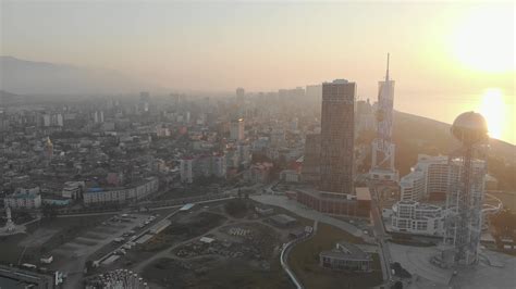 Birds eye view of Batumi city tourist attractions and stunning design