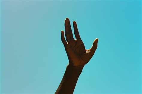 close   hand held high ai generated image