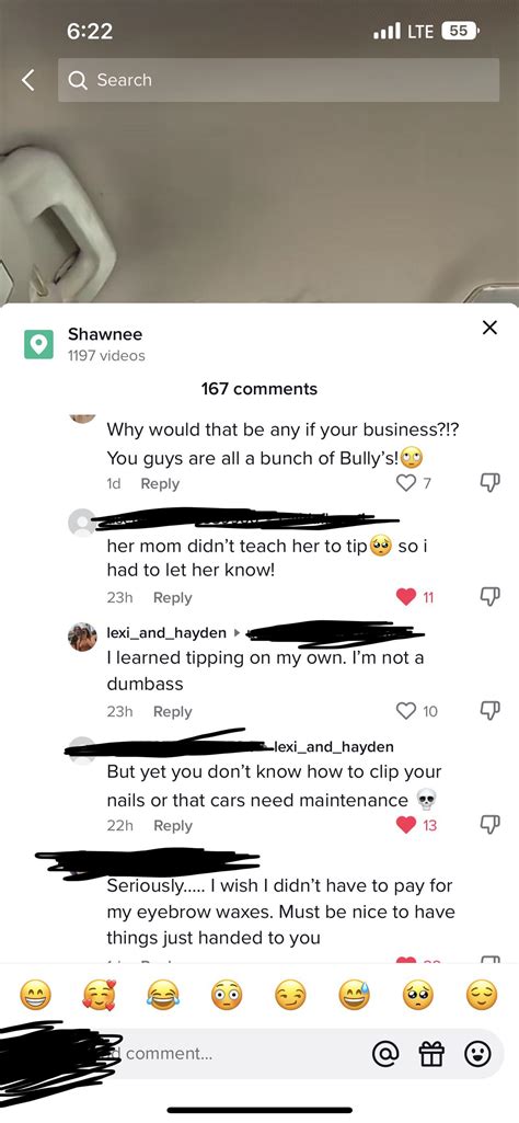 Someone asked her if she tipped for her eyebrows being waxed. Her