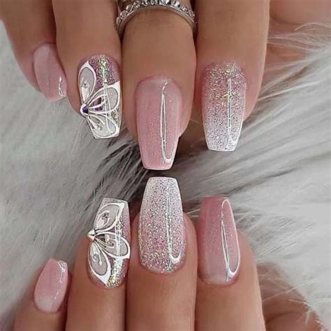 Glitter Pink Ombre Butterfly Nails – BC OF LOVE Beauty