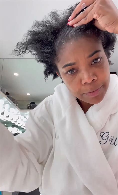Gabrielle Union, 50, shows off her natural hair, complete with ‘all the