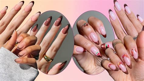brown french tip nails featured image