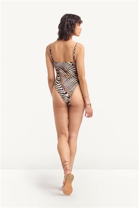 Vitamin A Classic Bandeau One Piece Shell Stripe EcoShimmer