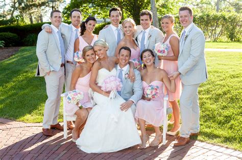 Pastel Colored Wedding Party with Accents of Blue