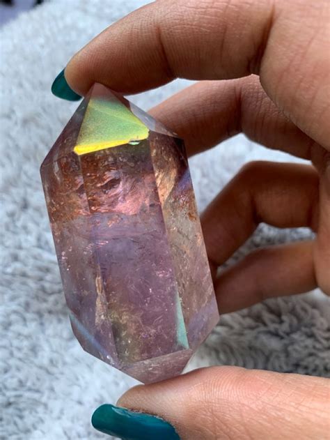 Hematoid Ametrine Aura Double Terminated Point | Crystals and gemstones ...