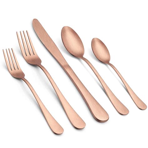 amazoncom lianyu  piece matte copper silverware set stainless