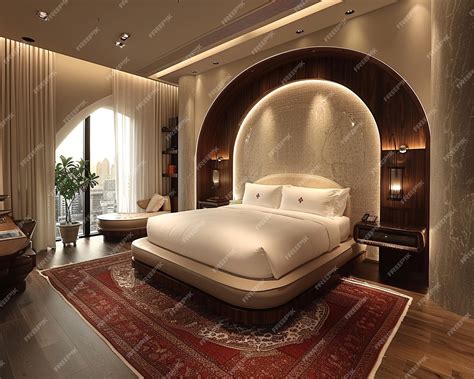 Premium Photo | Boutique hotel room with unique decor and luxurious