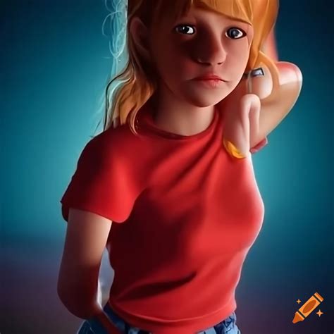 Realistic depiction of Penny from Inspector Gadget on Craiyon