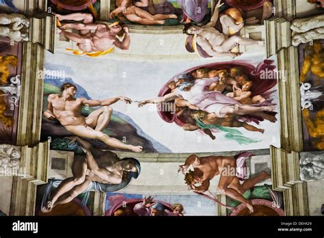 michelangelos fresco  creation adam   chapel  museum sistine