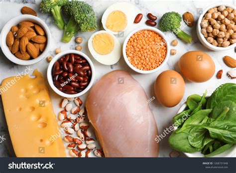 set natural food high protein  stock photo  shutterstock