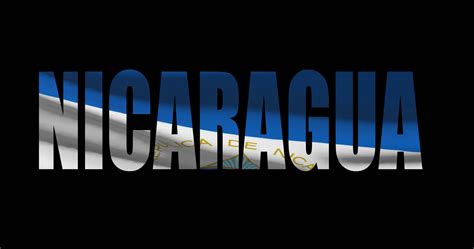 Nicaragua país nombre con nacional bandera ondulación. gráfico escala