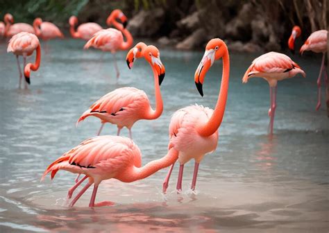 Premium Vector | Graceful pink flamingo wading