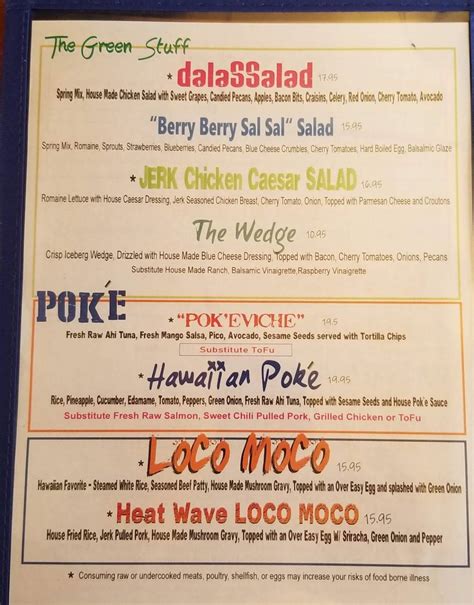 Menu at The Chair pub & bar, Lake Havasu City