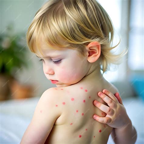 Child has chicken pox rash on shoulders and back | Premium AI-generated