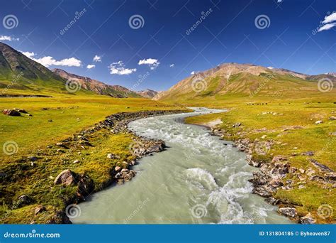 Mountain Valley in Kyrgyzstan Stock Photo - Image of outdoors ...