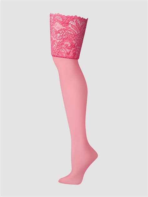 Romantic Corded Lace Thigh-High Stockings in Pink | SAVAGE X FENTY