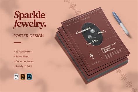 sparkle jewelry poster template