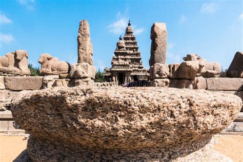 Mahabalipuram Nandhi Statue in Five Rathas Comlex Stock Image - Image ...