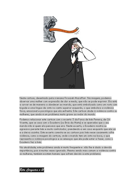 Cartoon - Neste cartoon, desenhado pela iraniana Firoozeh Mozaffari. Na