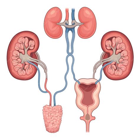 A diagram of a kidney with the word kidney | Premium AI-generated vector