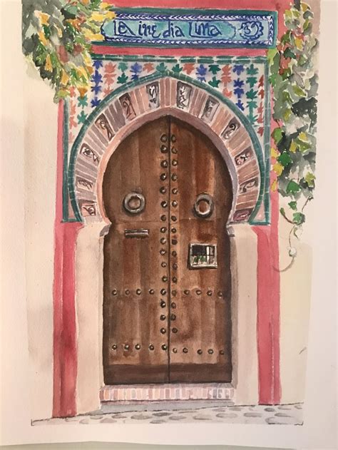 Historical Art: Painting of a Door with Arch