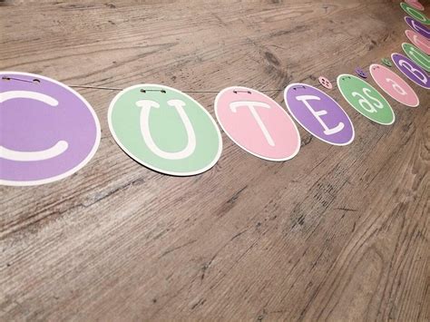 Cute as A Button Baby Shower Banner Pastel Pink Mint Green | Etsy