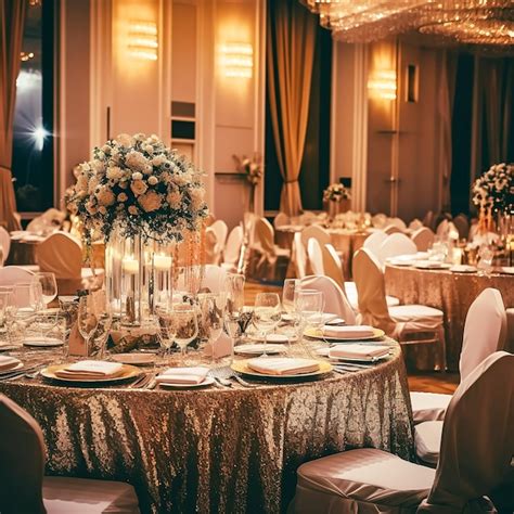 Premium AI Image | Decor of a wedding banquet hall Wedding venue ...