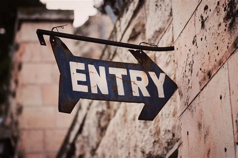 entry signage  stock photo
