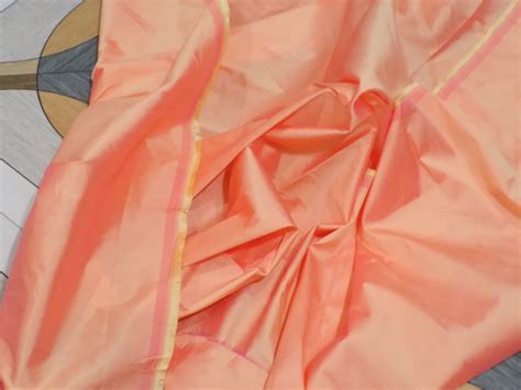 Peach Silk Taffeta, Plain Taffeta Fabric, Gown Taffeta Fabric for Her ...