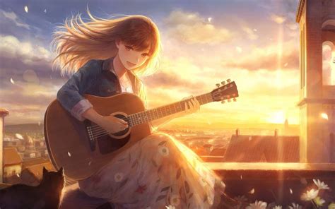 Anime Girl Guitar Wallpaper