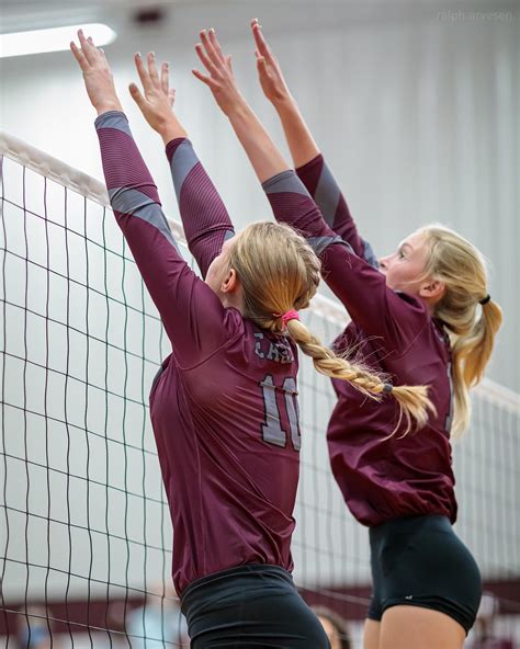 Varsity high school volleyball game between the Johnson City Eagles and