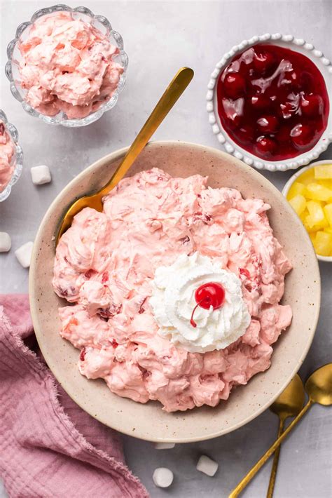 easy cherry fluff salad recipe  ingredients  minutes lauren fit
