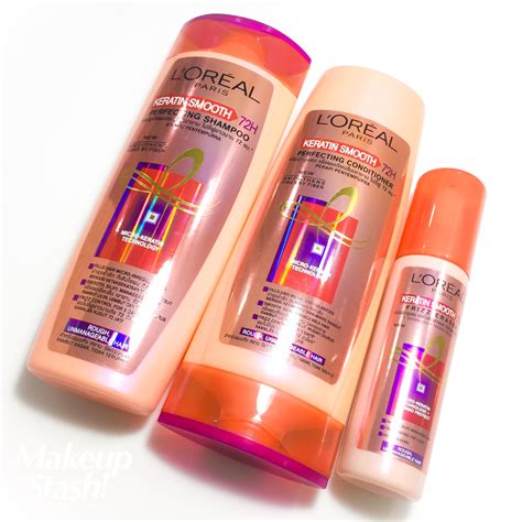 loreal paris keratin smooth  haircare range makeup stash