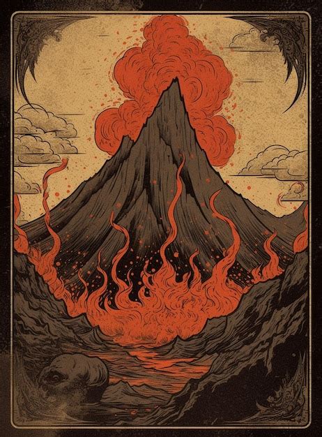 volcano illustration poster images    freepik