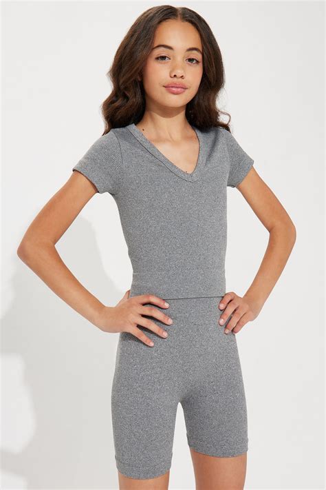 Mini Alisa Seamless Short Set - Grey | Fashion Nova, Kids Sets ...