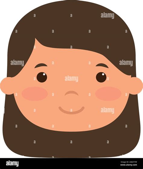cute  girl head comic character stock vector image art alamy