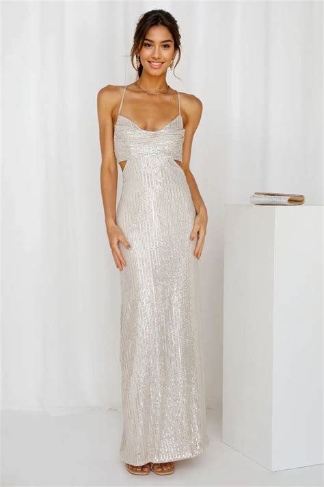 Sparkling Moment Maxi Dress Silver - L | Maxi dress, Silver dress, Dress