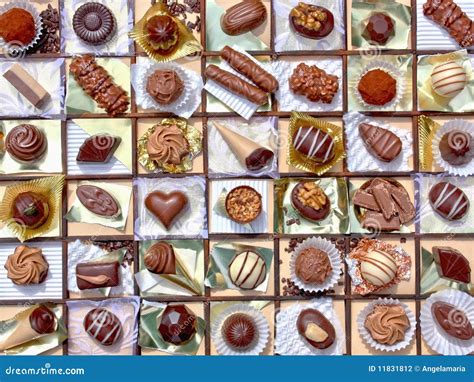 assorted chocolates stock photo image  dark nuts